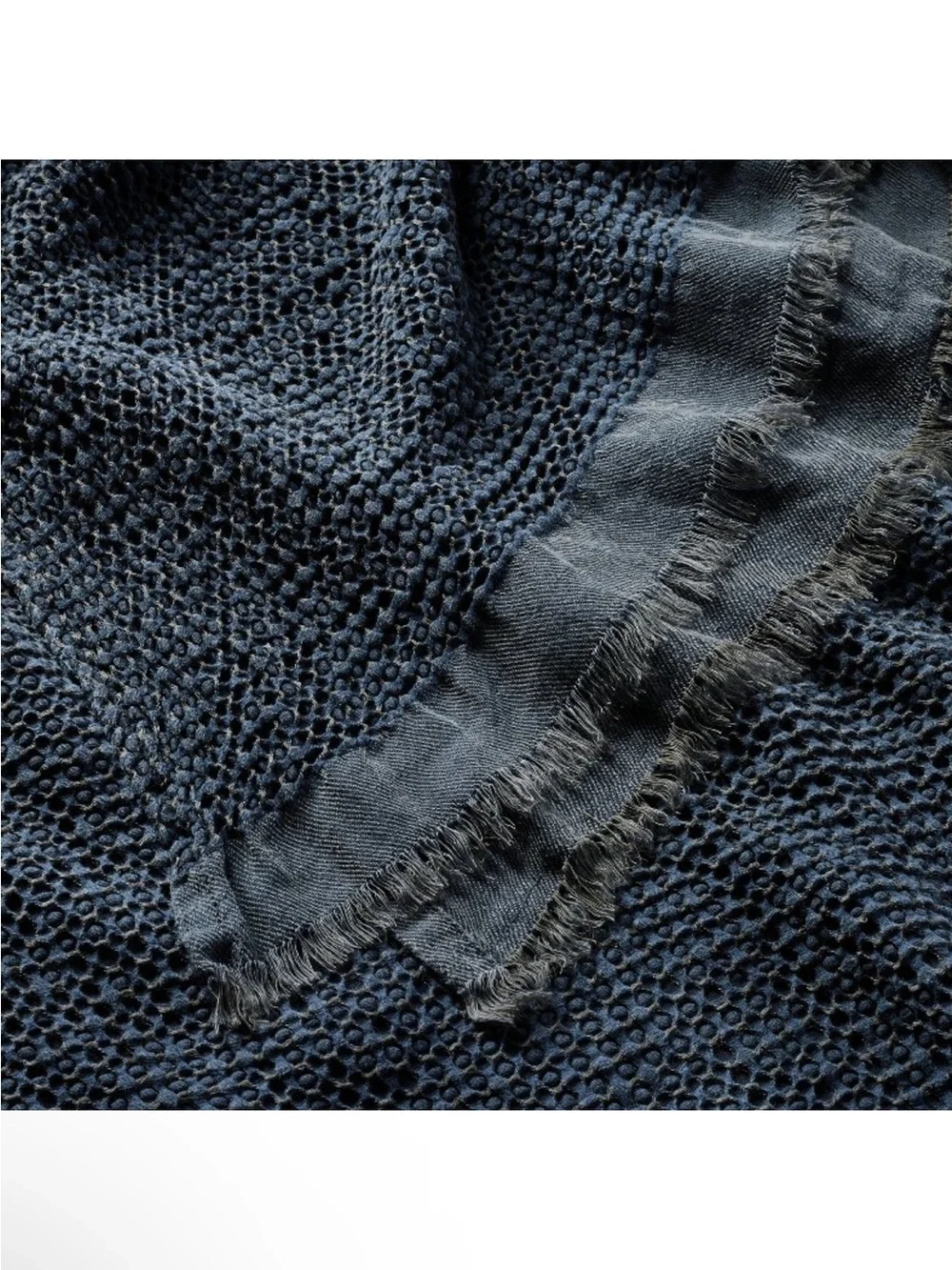 NWT King Plus Textured Waffle Coverlet Dark Mineral Blue - Casaluna